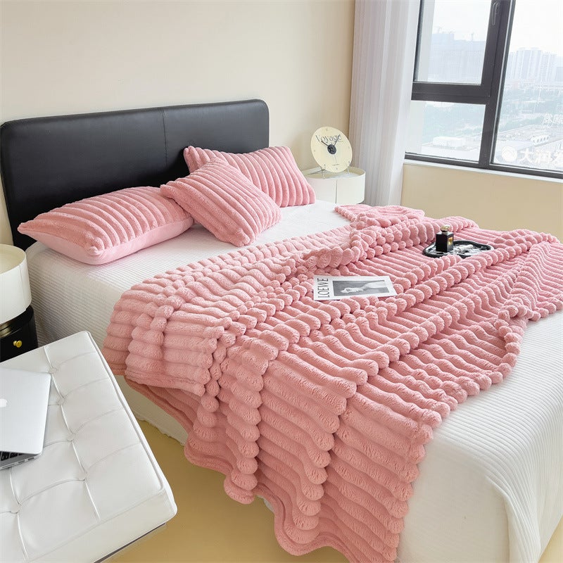 Rabbit Plush Blanket Flannel Blanket Coral Fleece Office Nap Blanket Gift Blanket Thickened Air Conditioning Blanket - Image 5